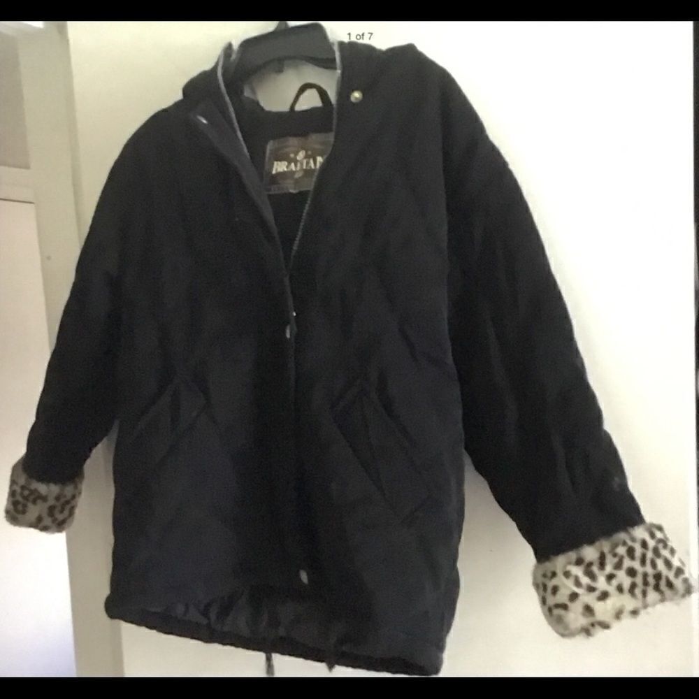 Nice Girls BRAETAN Black Zebra Print Coat 10/12